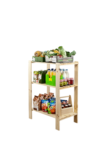 Holzregal Lagerregal Kellerregal Maxi 3MP (115x80x50), 3 Massivböden, unbehandelt