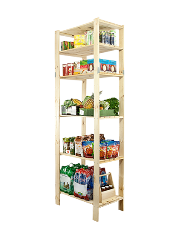 Holzregal Lagerregal Kellerregal Maxi 6MP (230,4x80x50), 6 Massivböden, unbehandelt