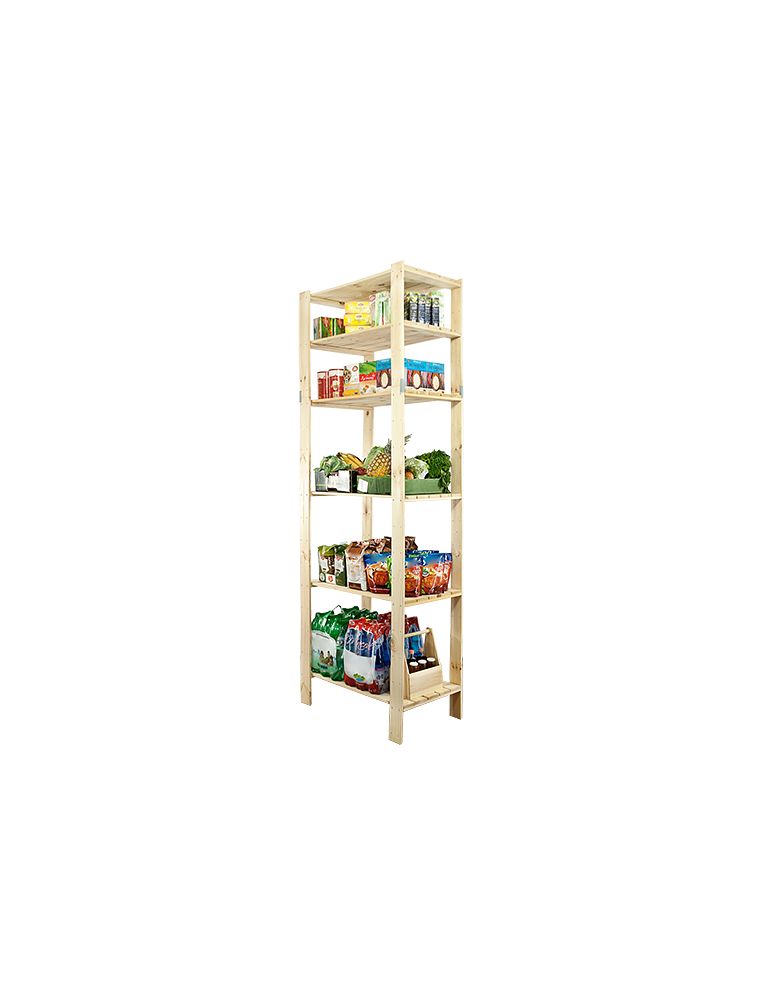 Speisekammer-Regale - Holzregal Lagerregal Kellerregal Maxi 6MP (230,4x80x50), 6 Massivböden, unbehandelt - produkt new.modo24.de 1