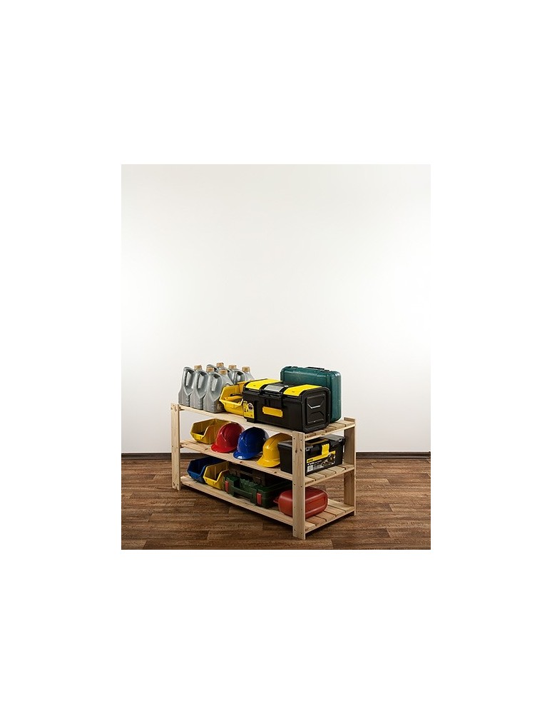 Speisekammer-Regale - Holzregal Lagerregal Kellerregal Maxi 2NP+ (64x120x50), 3 durchbrochene Böden, unbehandelt - product new.modo24.de 6
