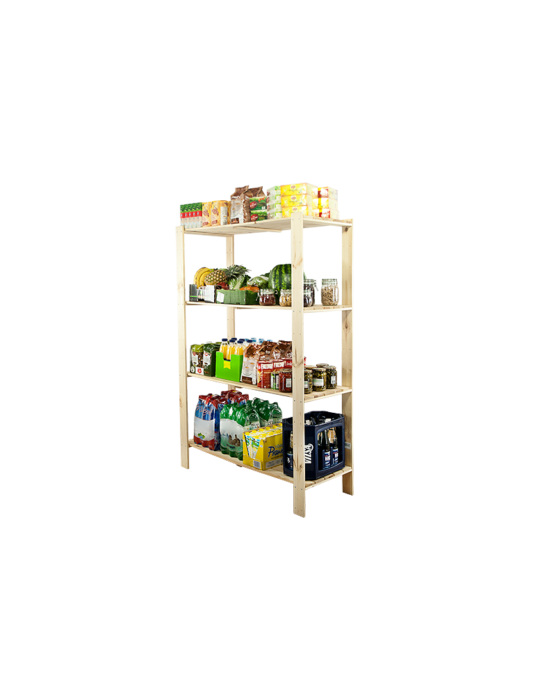 Speisekammer-Regale - Holzregal Lagerregal Kellerregal Maxi 4NP (166,4x120x50), 4 Massivböden, unbehandelt - product new.modo24.de 1