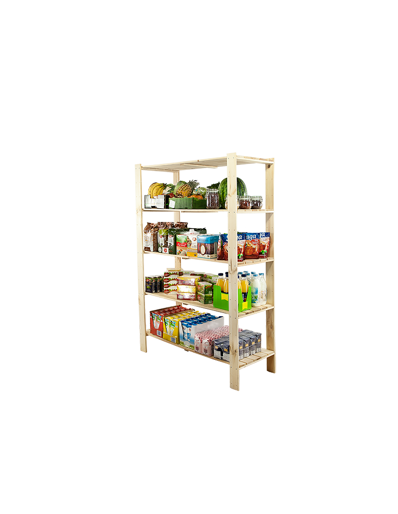 Speisekammer-Regale - Holzregal Lagerregal Kellerregal Maxi 4NP+ (166,4x120x50), 5 Massivböden , unbehandelt - product new.modo24.de 1