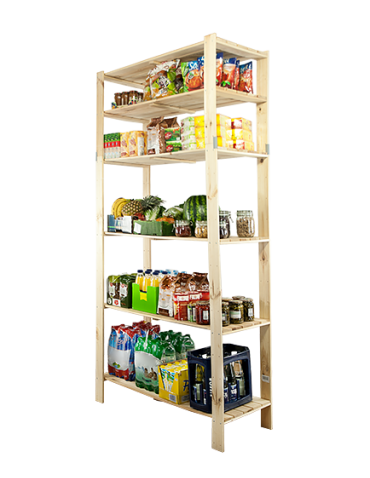Holzregal Lagerregal Kellerregal Maxi 6NP (230,4x120x50), 6 Massivböden, unbehandelt