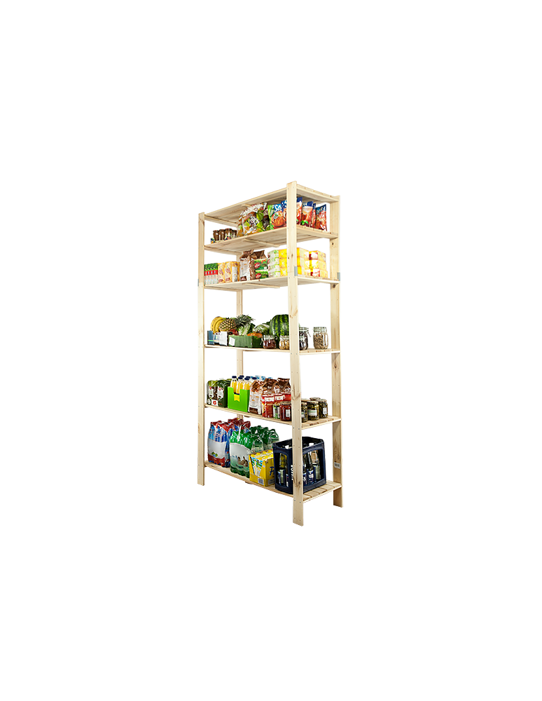 Speisekammer-Regale - Holzregal Lagerregal Kellerregal Maxi 6NP (230,4x120x50), 6 Massivböden, unbehandelt - product new.modo24.de 1