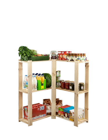 Holzregal Lagerregal Kellerregal Maxi 3ZP (115x85x30), 3 Massivböden, unbehandelt