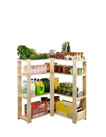 Holzregal Lagerregal Kellerregal Maxi 3ZP+(115x85x30), 4 Massivböden, unbehandelt