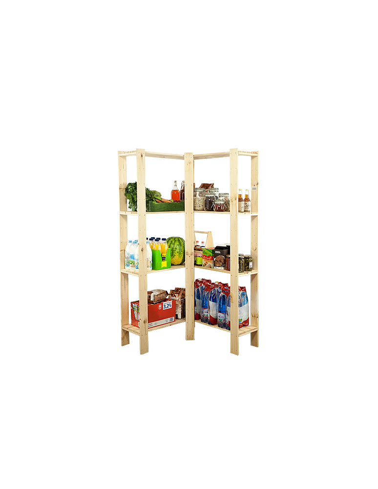 Speisekammer-Regale - Holzregal Lagerregal Kellerregal Maxi 4ZP (166,4x85x30), 4 Massivböden, unbehandelt - product new.modo24.de 1