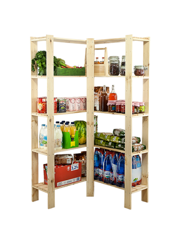 Holzregal Lagerregal Kellerregal Maxi 4ZP+ (166,4x85x30), 5 Massivböden, unbehandelt