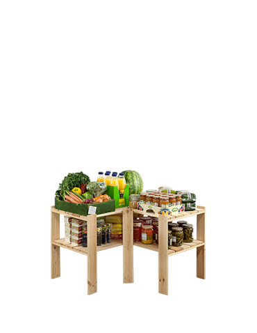 Holzregal Lagerregal Kellerregal Maxi 2WA (64x85x50), 2 durchbrochene Böden, unbehandelt