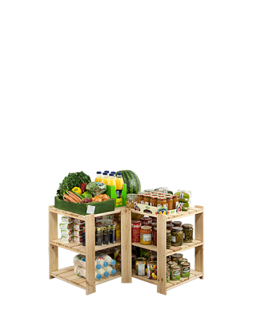 Holzregal Lagerregal Kellerregal Maxi 2WP+ (64x85x50), 3 Massivböden, unbehandelt