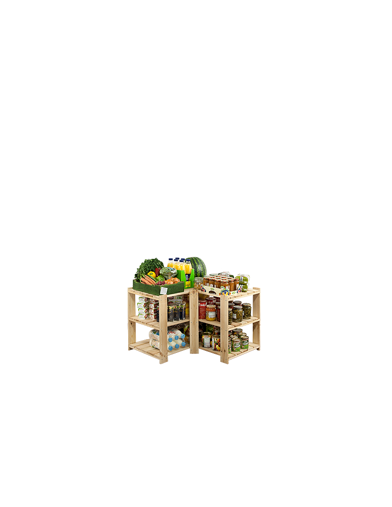 Speisekammer-Regale - Holzregal Lagerregal Kellerregal Maxi 2WP+ (64x85x50), 3 Massivböden, unbehandelt - product new.modo24.de 1