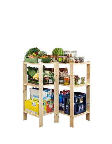 Holzregal Lagerregal Kellerregal Maxi 3WP (115x85x50), 3 Massivböden, unbehandelt