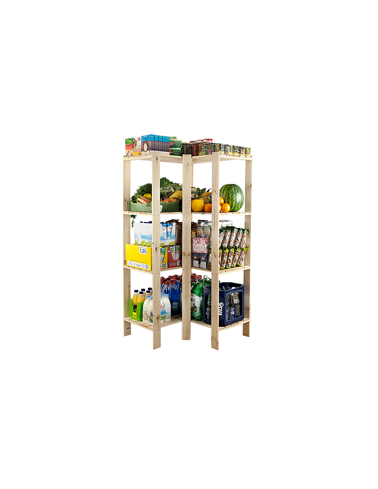 Speisekammer-Regale - Holzregal, Lagerregal. Kellerregal Maxi 4WP (166,4x85x50), 4 Massivböden, unbehandelt - product new.modo24.de 1