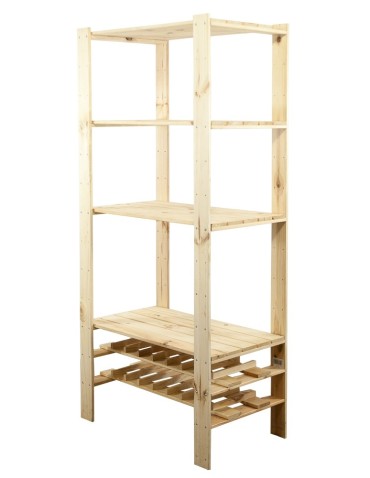 Holzregal Lagerregal Kellerregal Maxi RW-4MP (166,4x80x50), 4 Massivböden + 2 Weinböden, unbehandelt - product 2