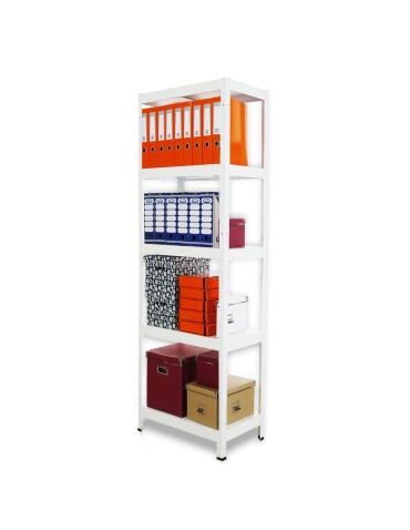 Metallregale - Metallregal ganz aus Metall Elara EW_180x060x40_5_130, 5 Böden,  weiss - produkt 1