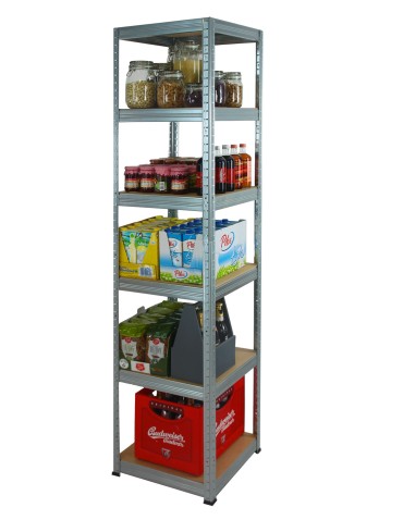 Kellerregale/Garagenregale - Metallregal Werkstatt Schwerlastregal Helios HZZ_213x045x45_6 Böden, Traglast: 175 Kg, Farbe: Verzinkt - product 4