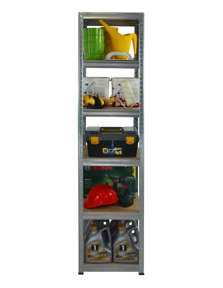 Kellerregale/Garagenregale - Metallregal Werkstatt Schwerlastregal Helios HZZ_213x045x45_6 Böden, Traglast: 175 Kg, Farbe: Verzinkt - product new.modo24.de 5