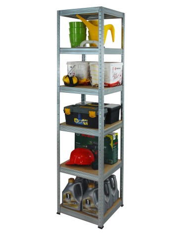 Kellerregale/Garagenregale - Metallregal Werkstatt Schwerlastregal Helios HZZ_213x045x45_6 Böden, Traglast: 175 Kg, Farbe: Verzinkt - product 6