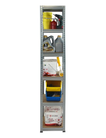 Kellerregale/Garagenregale - Metallregal Werkstatt Schwerlastregal Helios HZZ_213x030x30_6 Böden, Traglast: 175 Kg, Farbe: Verzinkt - product 4