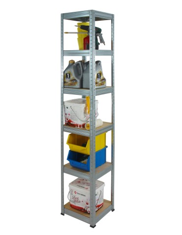 Kellerregale/Garagenregale - Metallregal Werkstatt Schwerlastregal Helios HZZ_213x030x30_6 Böden, Traglast: 175 Kg, Farbe: Verzinkt - product 5