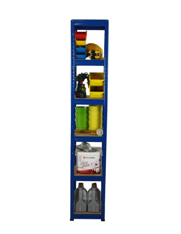 Kellerregale/Garagenregale - Metallregal Werkstatt Schwerlastregal Helios HNN_213x030x30_6 Böden, Traglast: 175 Kg, Farbe: BLAU - product 4