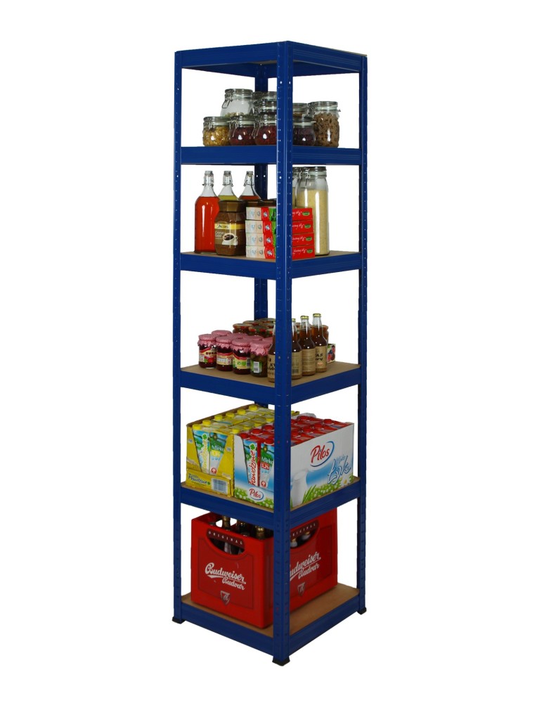 Kellerregale/Garagenregale - Metallregal Werkstatt Schwerlastregal Helios HNN_213x045x45_6 Böden, Traglast: 175 Kg, Farbe: BLAU - product new.modo24.de 3