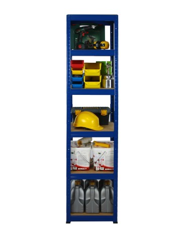 Kellerregale/Garagenregale - Metallregal Werkstatt Schwerlastregal Helios HNN_213x050x50_6 Böden, Traglast: 175 Kg, Farbe: BLAU - product 4