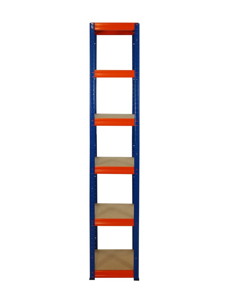 Kellerregale/Garagenregale - Metallregal Werkstatt Schwerlastregal Helios HNO_213x040x40_6 Böden, Traglast: 175 Kg, Farbe: BLAU/ORANGE - product new.modo24.de 2