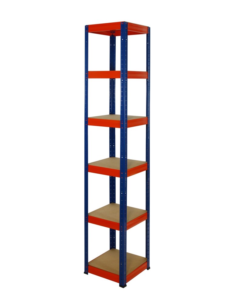 Kellerregale/Garagenregale - Metallregal Werkstatt Schwerlastregal Helios HNO_213x030x30_6 Böden, Traglast: 175 Kg, Farbe: BLAU/ORANGE - product new.modo24.de 1