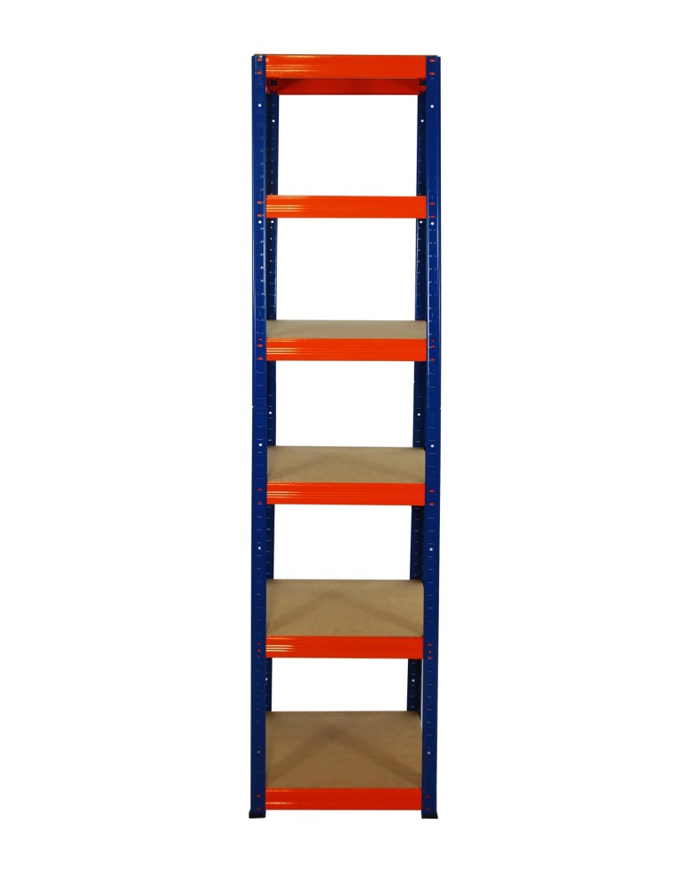 Kellerregale/Garagenregale - Metallregal Werkstatt Schwerlastregal Helios HNO_213x045x45_6 Böden, Traglast: 175 Kg, Farbe: BLAU/ORANGE - product new.modo24.de 2