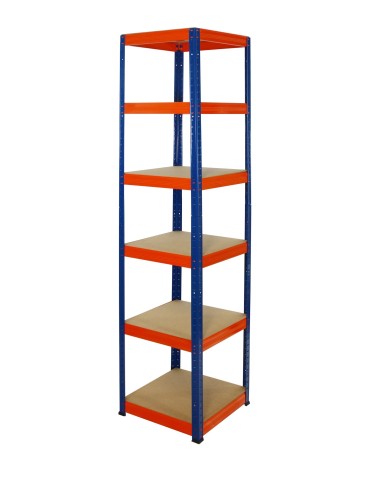 Kellerregale/Garagenregale - Metallregal Werkstatt Schwerlastregal Helios HNO_213x045x45_6 Böden, Traglast: 175 Kg, Farbe: BLAU/ORANGE - product 1