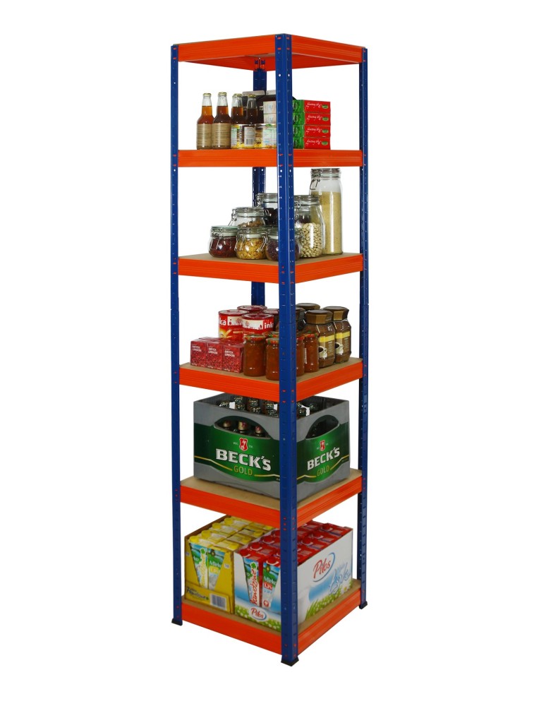 Kellerregale/Garagenregale - Metallregal Werkstatt Schwerlastregal Helios HNO_213x045x45_6 Böden, Traglast: 175 Kg, Farbe: BLAU/ORANGE - product new.modo24.de 3