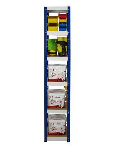Kellerregale/Garagenregale - Metallregal Werkstatt Schwerlastregal Helios HNW_213x035x35_6 Böden, Traglast: 175 Kg, Farbe: BLAU/WEIß - produkt 3
