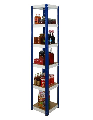 Kellerregale/Garagenregale - Metallregal Werkstatt Schwerlastregal Helios HNW_213x035x35_6 Böden, Traglast: 175 Kg, Farbe: BLAU/WEIß - produkt 4