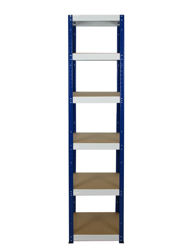 Kellerregale/Garagenregale - Metallregal Werkstatt Schwerlastregal Helios HNW_213x040x40_6 Böden, Traglast: 175 Kg, Farbe: BLAU/WEIß - product new.modo24.de 2