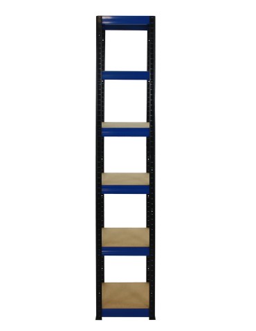 Metallregal Werkstatt Schwerlastregal Helios HBN_213x030x30_6 Böden, Traglast: 175 Kg, Farbe: SCHWARZ/BLAU - product 2