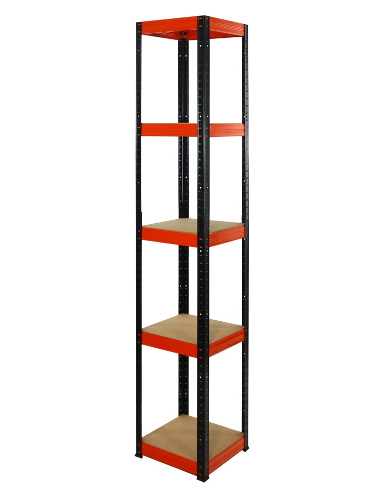 Kellerregale/Garagenregale - Metallregal Werkstatt Schwerlastregal Helios HBO_213x030x30_5 Böden, Traglast: 175 Kg, Farbe: SCHWARZ/ORANGE - product new.modo24.de 1