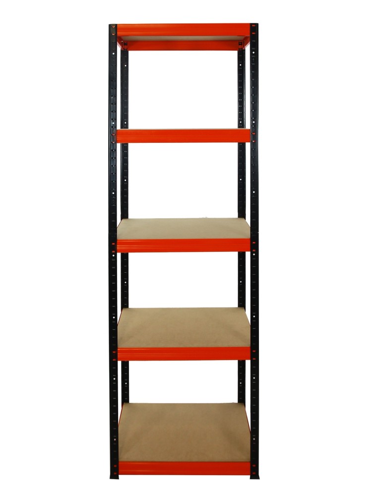 Kellerregale/Garagenregale - Metallregal Werkstatt Schwerlastregal Helios HBO_213x060x60_5 Böden, Traglast: 175 Kg, Farbe: SCHWARZ/ORANGE - product new.modo24.de 2