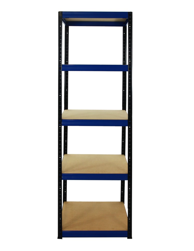 Kellerregale/Garagenregale - Metallregal Werkstatt Schwerlastregal Helios HBN_213x040x40_5 Böden, Traglast: 175 Kg, Farbe: SCHWARZ/BLAU - produkt new.modo24.de 2