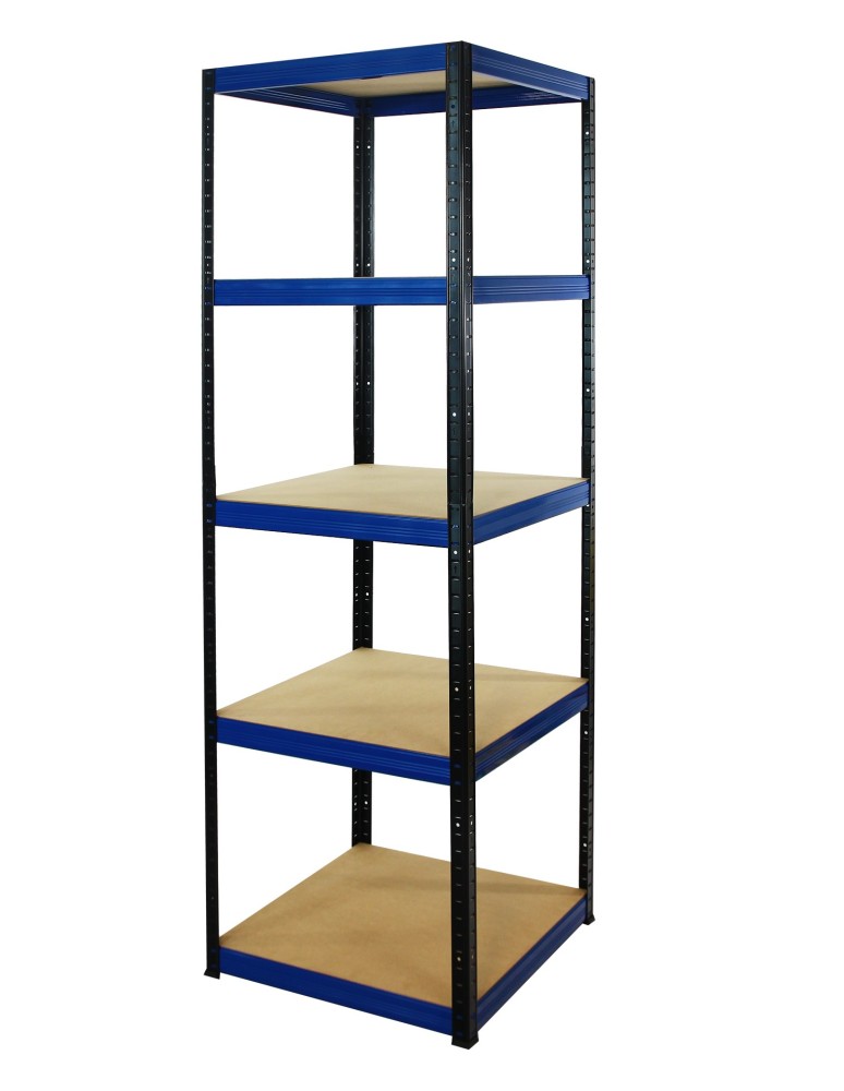 Kellerregale/Garagenregale - Metallregal Werkstatt Schwerlastregal Helios HBN_213x040x40_5 Böden, Traglast: 175 Kg, Farbe: SCHWARZ/BLAU - product new.modo24.de 1