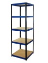 Metallregal Werkstatt Schwerlastregal Helios HBN_213x040x40_5 Böden, Traglast: 175 Kg, Farbe: SCHWARZ/BLAU