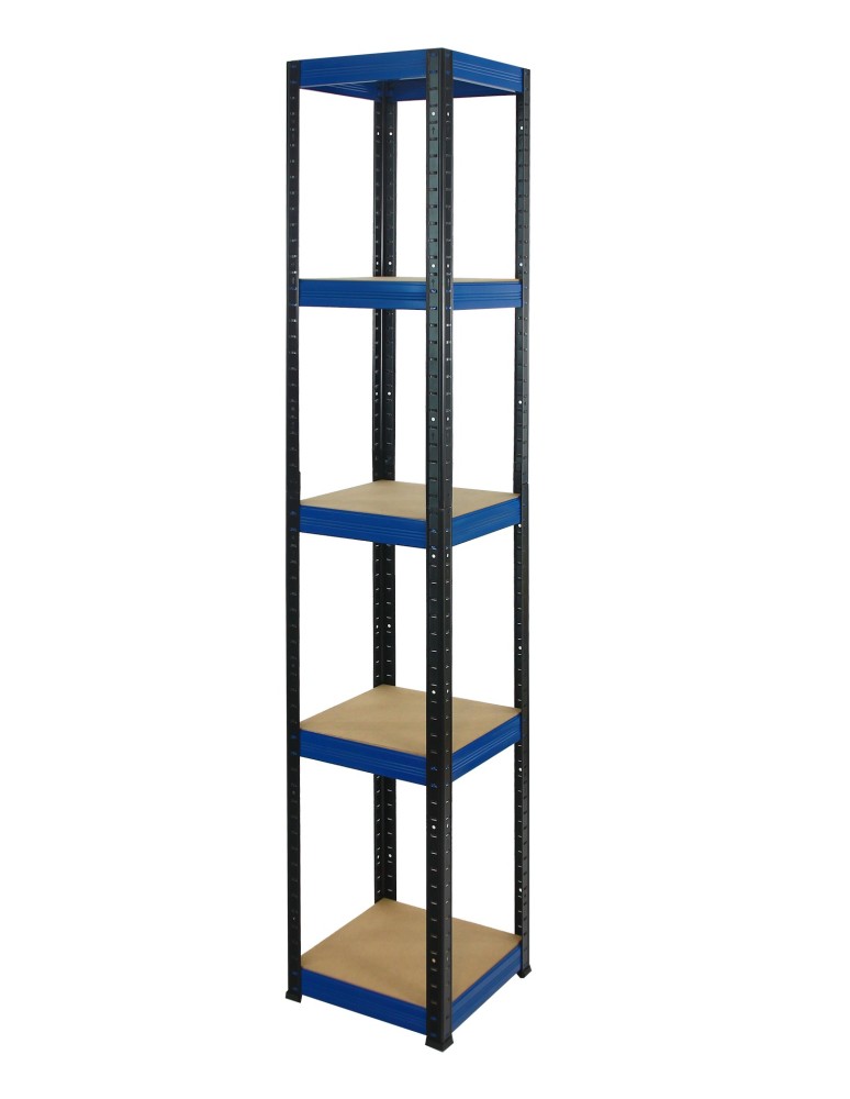Kellerregale/Garagenregale - Metallregal Werkstatt Schwerlastregal Helios HBN_213x035x35_5 Böden, Traglast: 175 Kg, Farbe: Schwarz/BLAU - product new.modo24.de 1