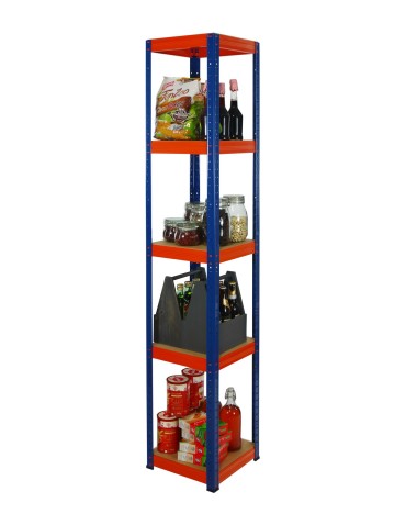 Kellerregale/Garagenregale - Metallregal Werkstatt Schwerlastregal Helios HNO_213x060x60_5 Böden, Traglast: 175 Kg, Farbe: BLAU/ORANGE - product 3