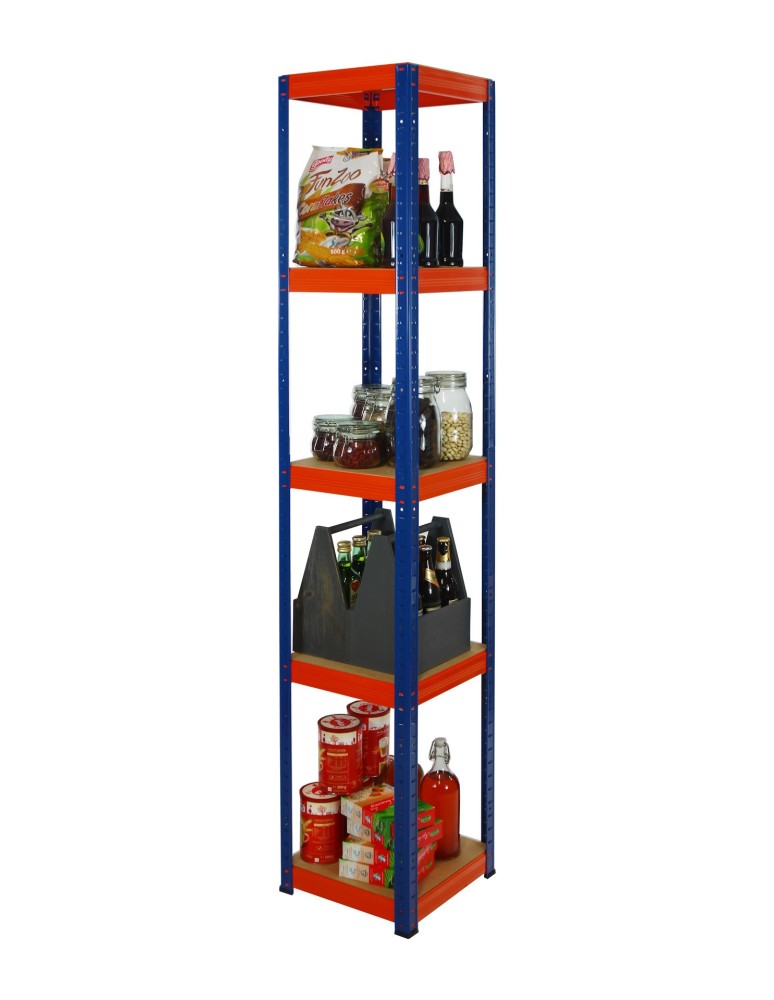 Kellerregale/Garagenregale - Metallregal Werkstatt Schwerlastregal Helios HNO_213x060x60_5 Böden, Traglast: 175 Kg, Farbe: BLAU/ORANGE - product new.modo24.de 3