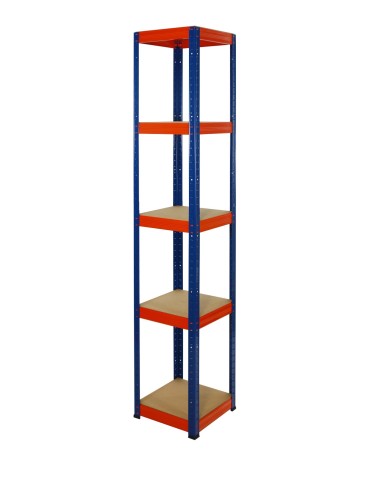Metallregal Werkstatt Schwerlastregal Helios HNO_213x035x35_5 Böden, Traglast: 175 Kg, Farbe: BLAU/ORANGE