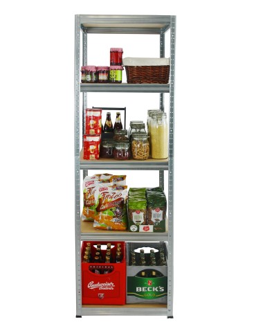 Kellerregale/Garagenregale - Metallregal Werkstatt Schwerlastregal Helios HZZ_213x060x60_5 Böden, Traglast: 175 Kg, Farbe: Verzinkt - product 3