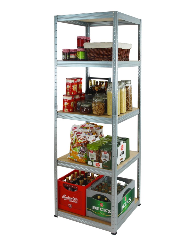 Kellerregale/Garagenregale - Metallregal Werkstatt Schwerlastregal Helios HZZ_213x060x60_5 Böden, Traglast: 175 Kg, Farbe: Verzinkt - product new.modo24.de 4