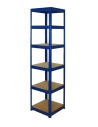 Metallregal Werkstatt Schwerlastregal Helios HNN_196x050x50_6 Böden, Traglast: 175 Kg, Farbe: BLAU