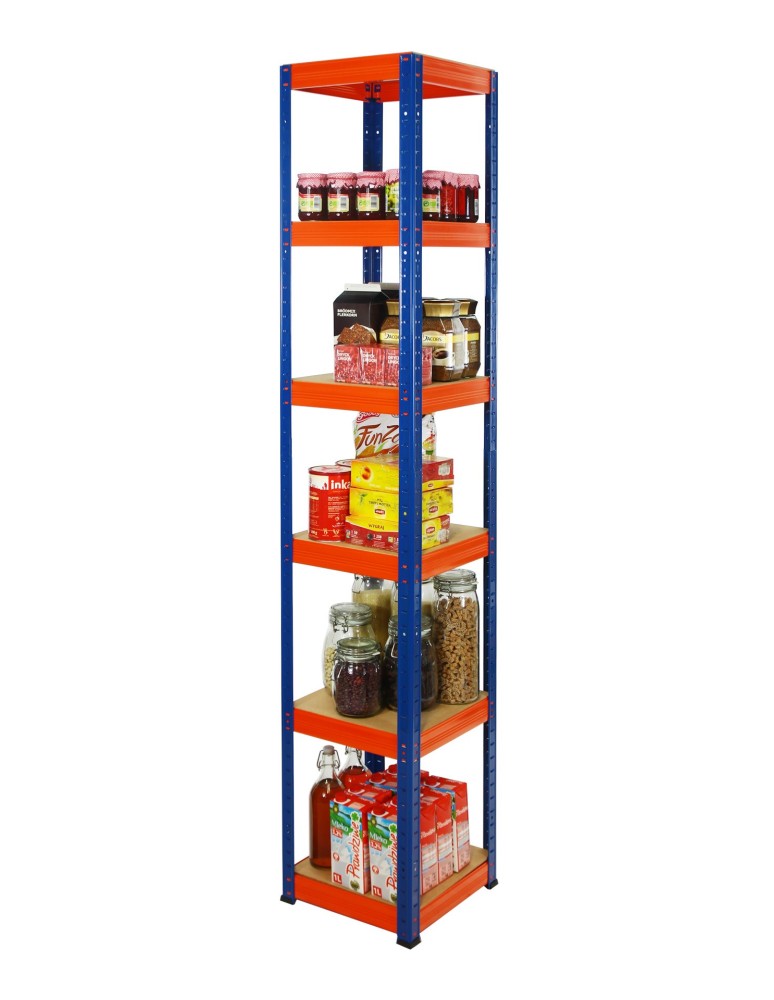 Kellerregale/Garagenregale - Metallregal Werkstatt Schwerlastregal Helios HNO_196x035x35_6 Böden, Traglast: 175 Kg, Farbe: BLAU/ORANGE - product new.modo24.de 3