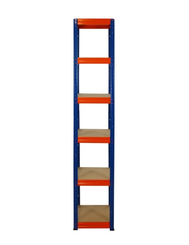 Metallregal Werkstatt Schwerlastregal Helios HNO_196x040x40_6 Böden, Traglast: 175 Kg, Farbe: BLAU/ORANGE - product 2